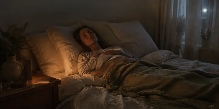 Quarto no escuro durante a madrugada